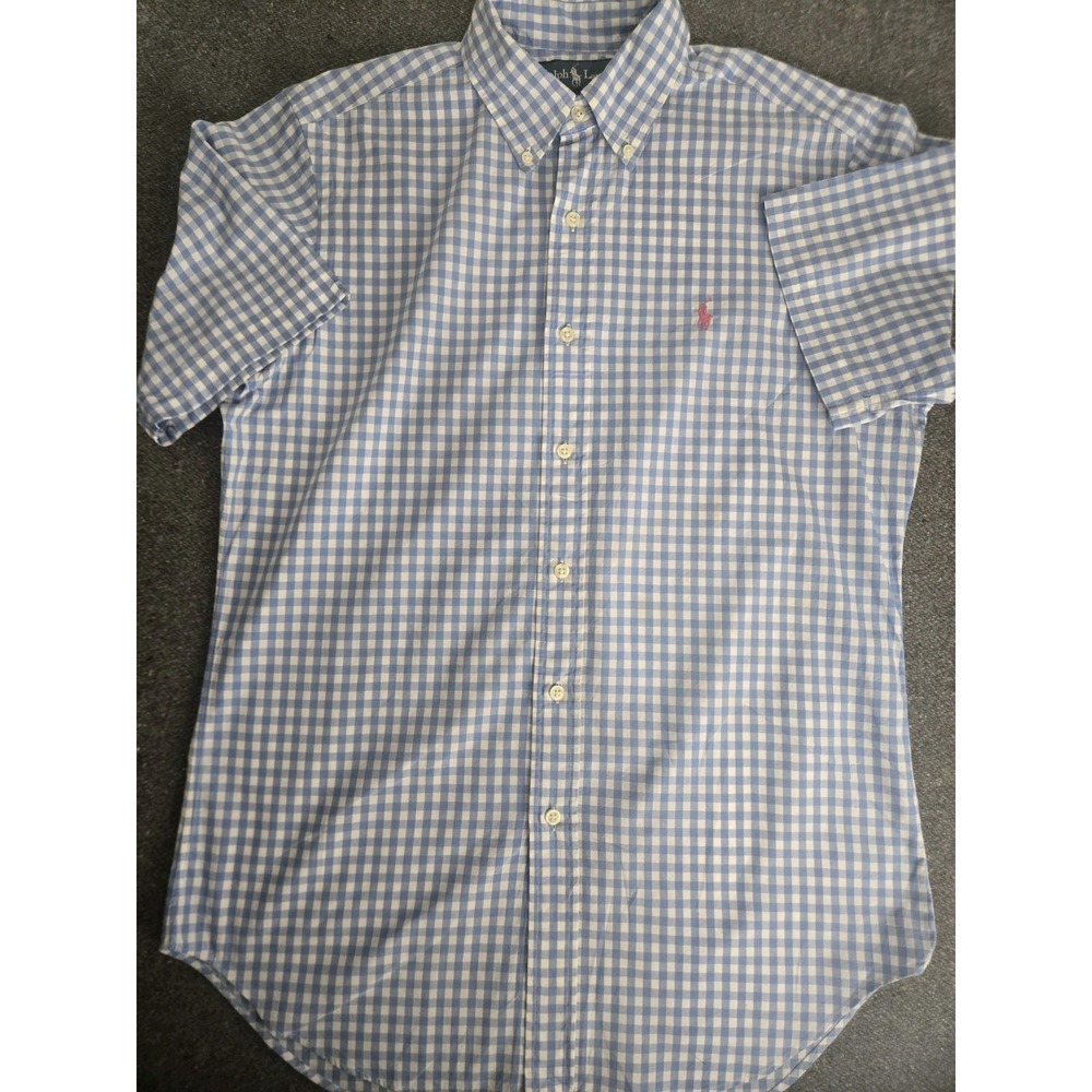 Ralph Lauren Polo Men's Gingham Button Down Shirt Blue Checked Sz Small